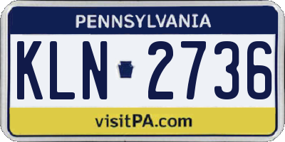 PA license plate KLN2736