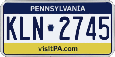 PA license plate KLN2745