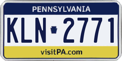 PA license plate KLN2771