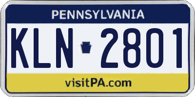 PA license plate KLN2801