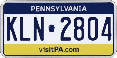 PA license plate KLN2804