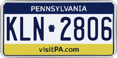 PA license plate KLN2806