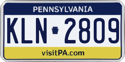 PA license plate KLN2809