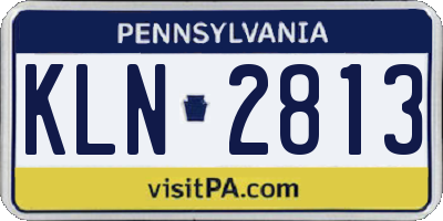 PA license plate KLN2813