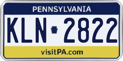 PA license plate KLN2822