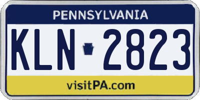 PA license plate KLN2823