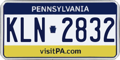 PA license plate KLN2832