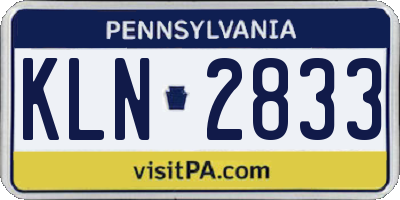 PA license plate KLN2833
