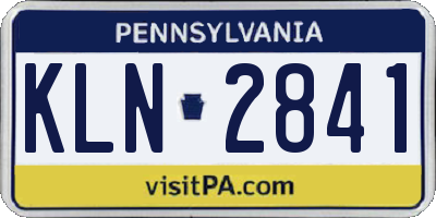 PA license plate KLN2841