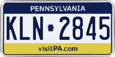 PA license plate KLN2845