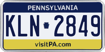PA license plate KLN2849