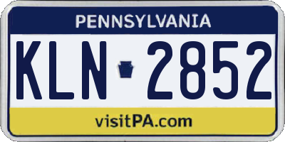 PA license plate KLN2852