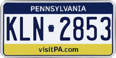 PA license plate KLN2853