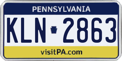 PA license plate KLN2863