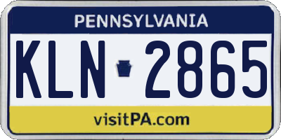 PA license plate KLN2865