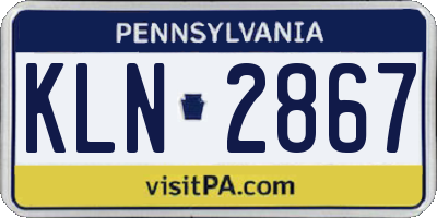 PA license plate KLN2867