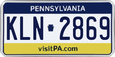 PA license plate KLN2869