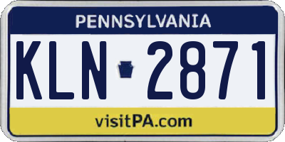PA license plate KLN2871