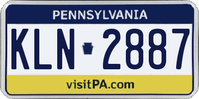 PA license plate KLN2887