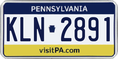 PA license plate KLN2891