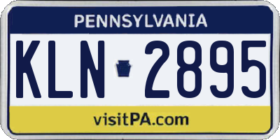 PA license plate KLN2895