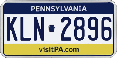 PA license plate KLN2896