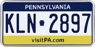 PA license plate KLN2897