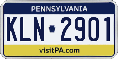 PA license plate KLN2901