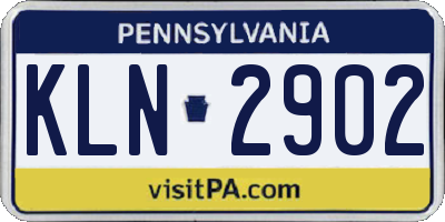 PA license plate KLN2902