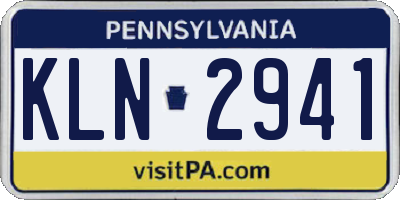 PA license plate KLN2941
