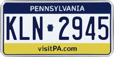 PA license plate KLN2945