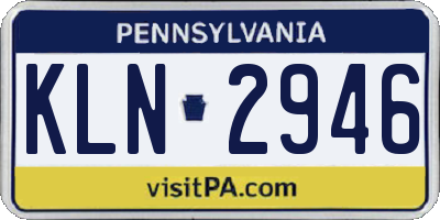 PA license plate KLN2946