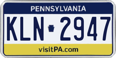 PA license plate KLN2947