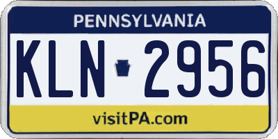 PA license plate KLN2956