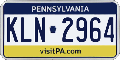 PA license plate KLN2964