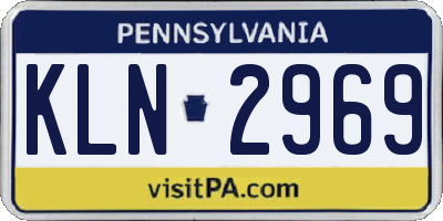 PA license plate KLN2969