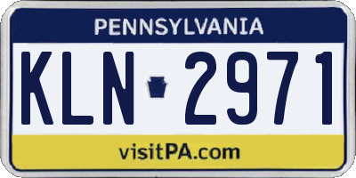 PA license plate KLN2971