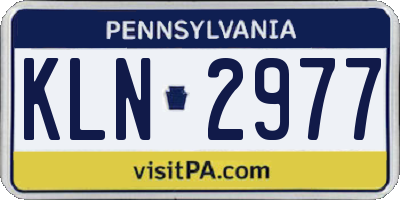 PA license plate KLN2977