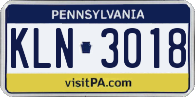 PA license plate KLN3018