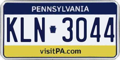 PA license plate KLN3044
