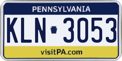 PA license plate KLN3053