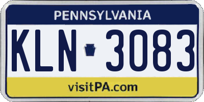 PA license plate KLN3083