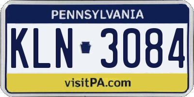 PA license plate KLN3084