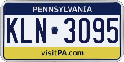 PA license plate KLN3095