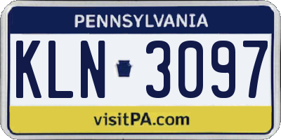 PA license plate KLN3097
