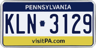 PA license plate KLN3129