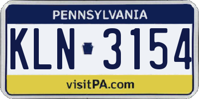 PA license plate KLN3154