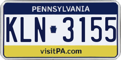 PA license plate KLN3155