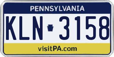 PA license plate KLN3158