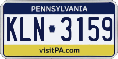 PA license plate KLN3159